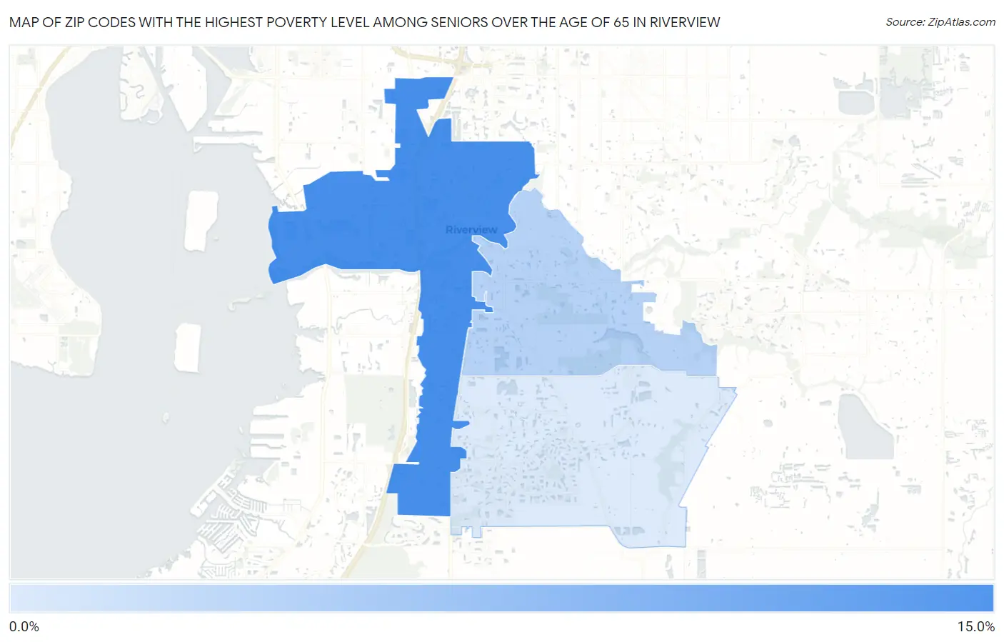 Zip Codes with the Highest Poverty Level Among Seniors Over the Age of 65 in Riverview Map