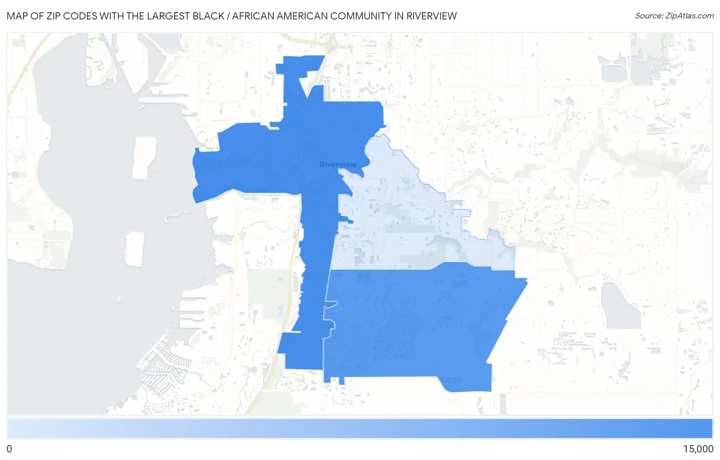 Zip Codes with the Largest Black / African American Community in Riverview Map