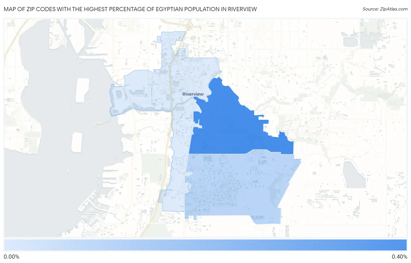 Zip Codes with the Highest Percentage of Egyptian Population in Riverview Map
