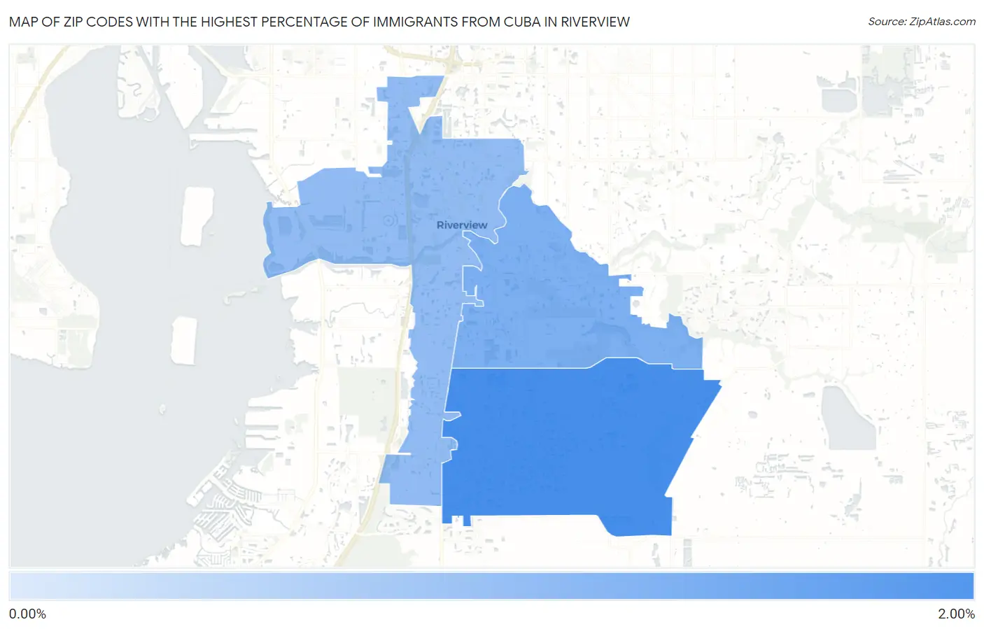Zip Codes with the Highest Percentage of Immigrants from Cuba in Riverview Map