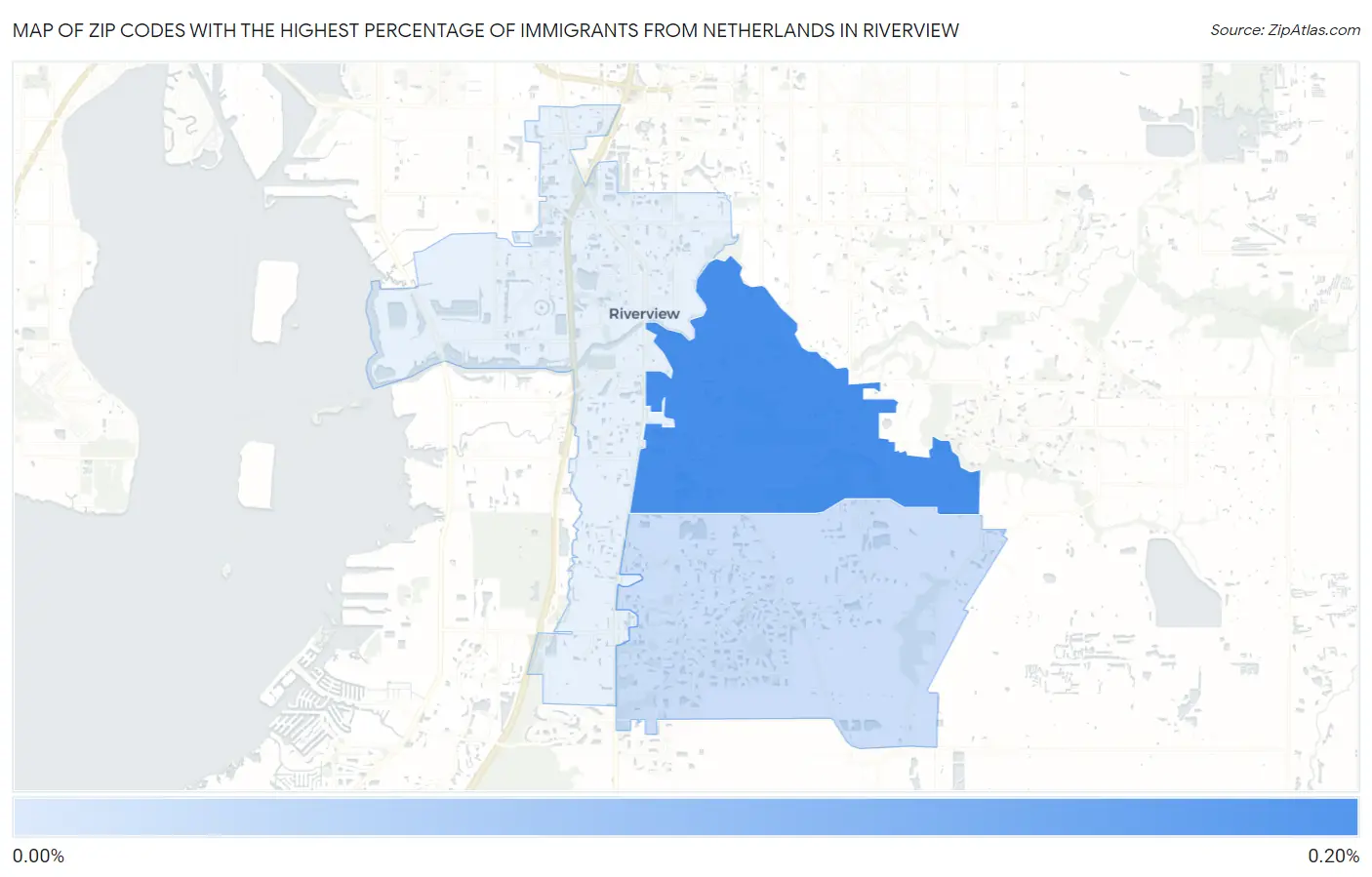 Zip Codes with the Highest Percentage of Immigrants from Netherlands in Riverview Map