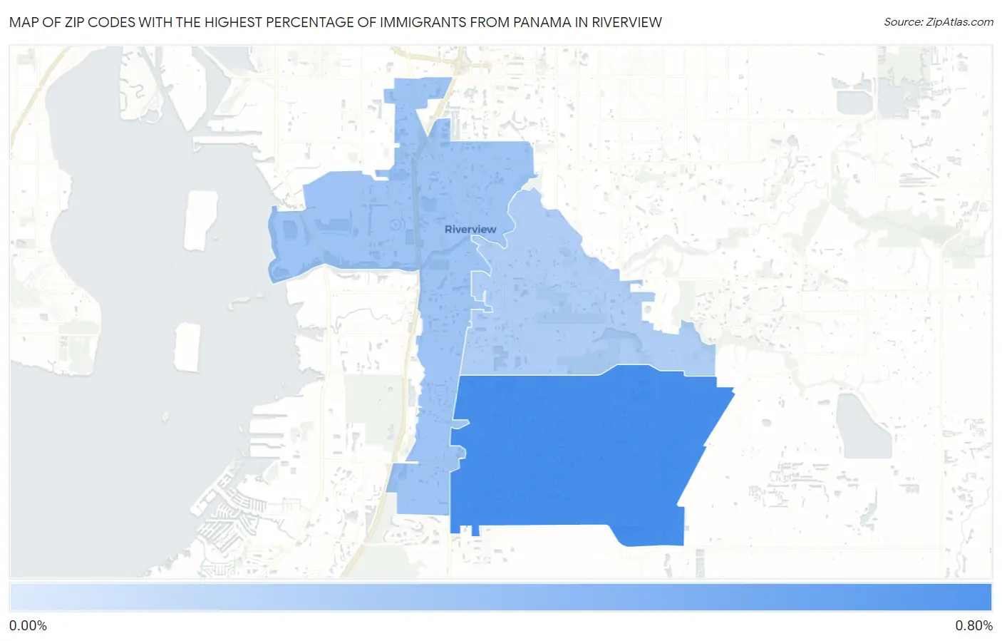 Zip Codes with the Highest Percentage of Immigrants from Panama in Riverview Map