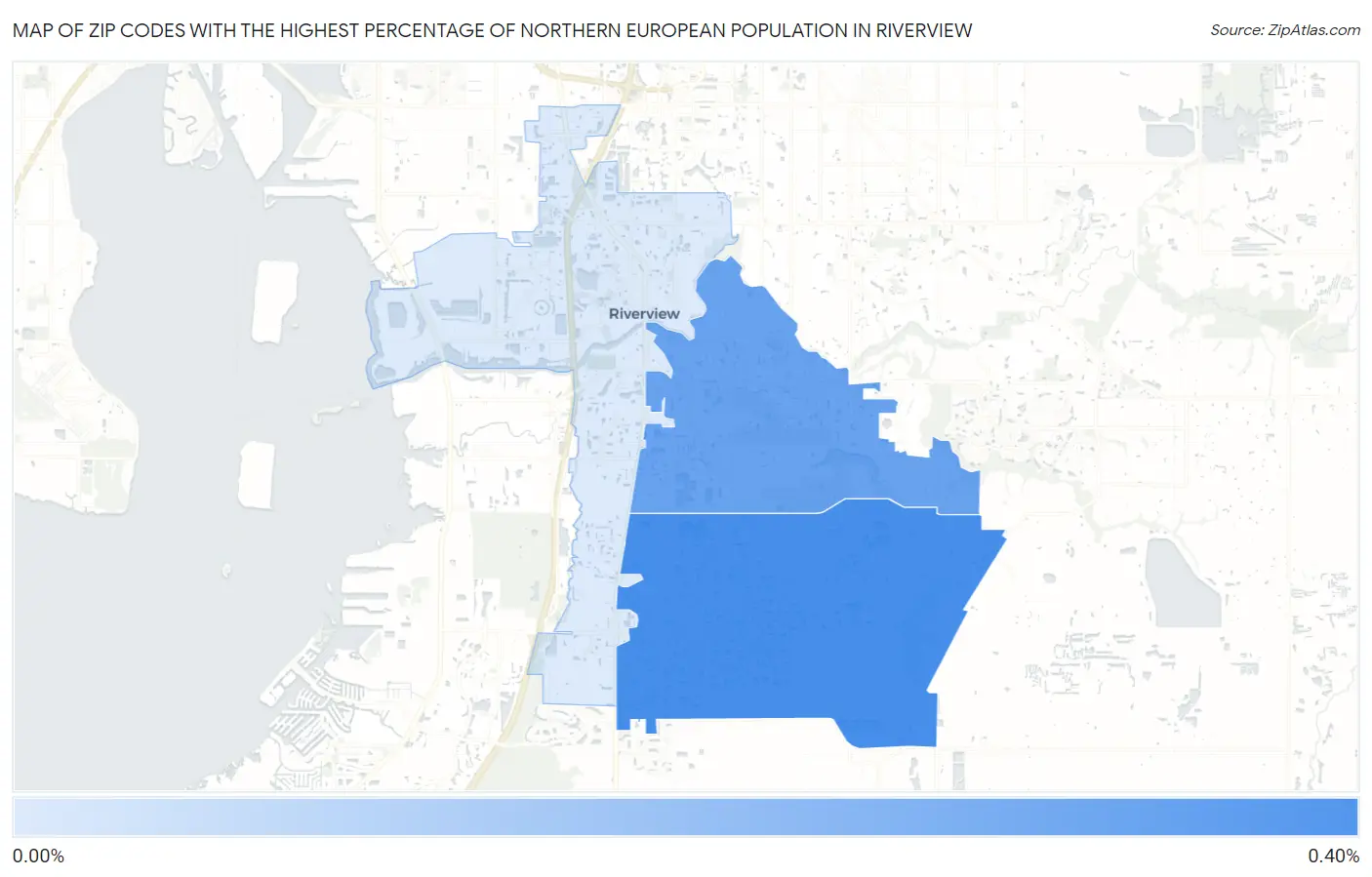 Zip Codes with the Highest Percentage of Northern European Population in Riverview Map