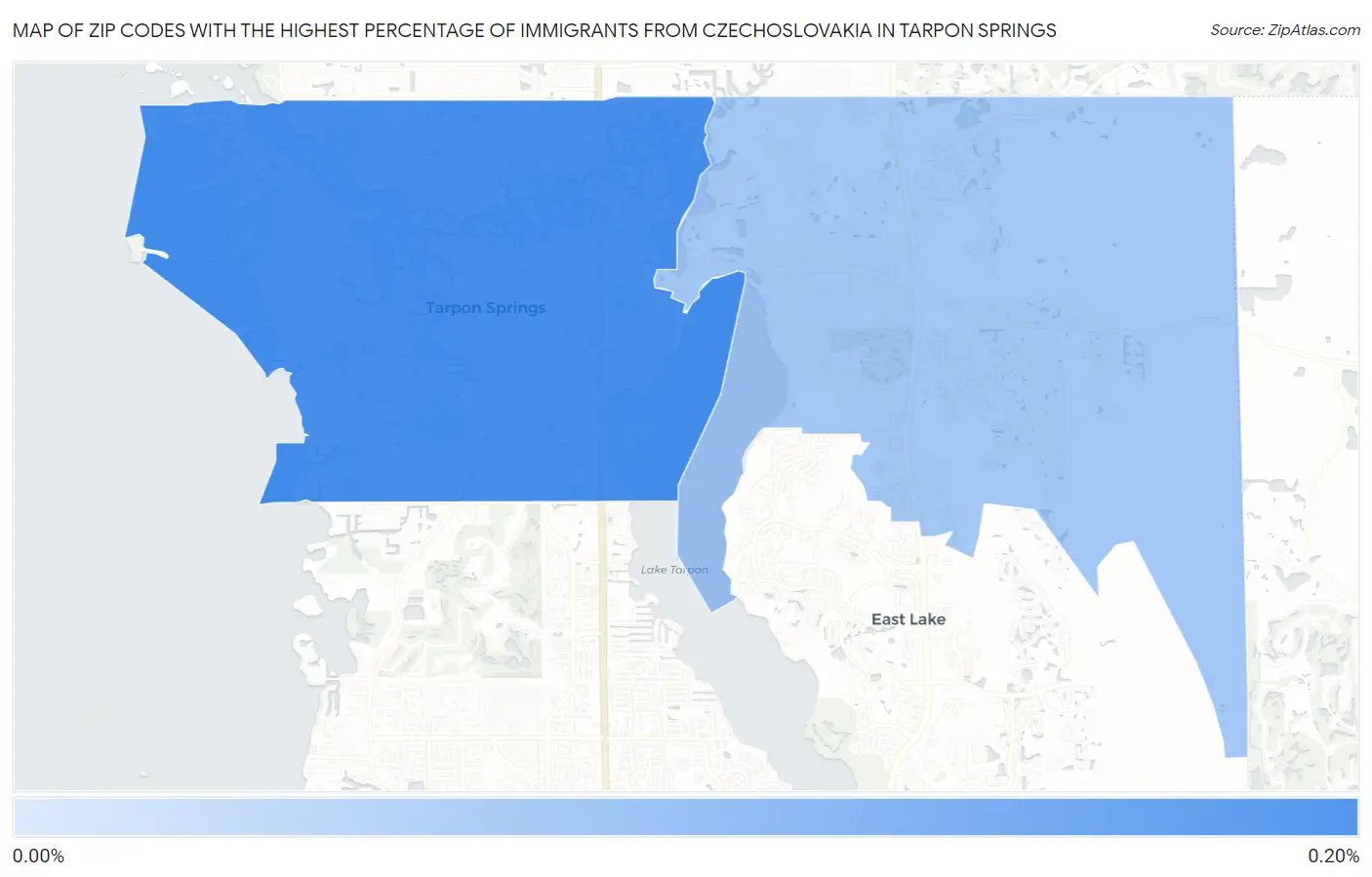 Zip Codes with the Highest Percentage of Immigrants from Czechoslovakia in Tarpon Springs Map