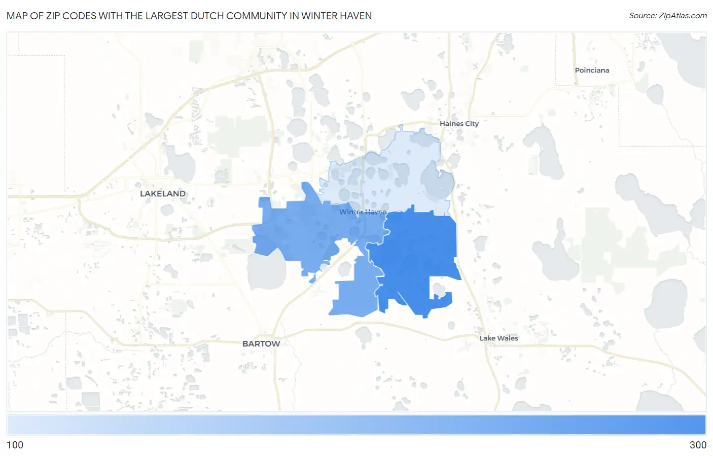 Zip Codes with the Largest Dutch Community in Winter Haven Map