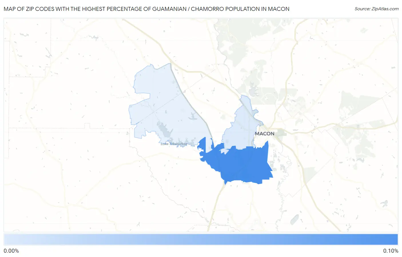 Zip Codes with the Highest Percentage of Guamanian / Chamorro Population in Macon Map