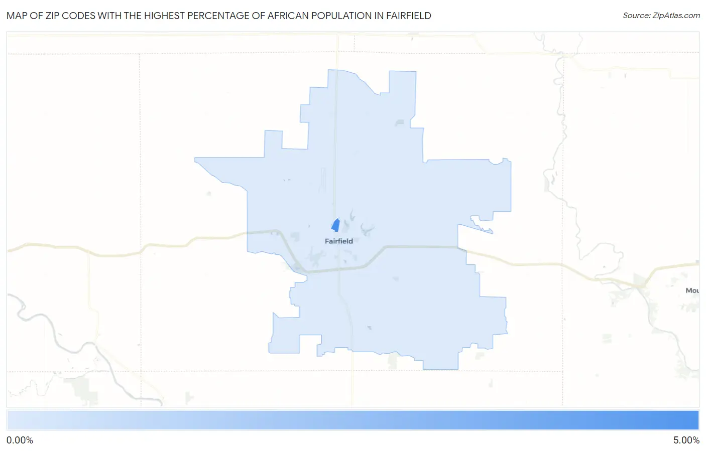 Zip Codes with the Highest Percentage of African Population in Fairfield Map