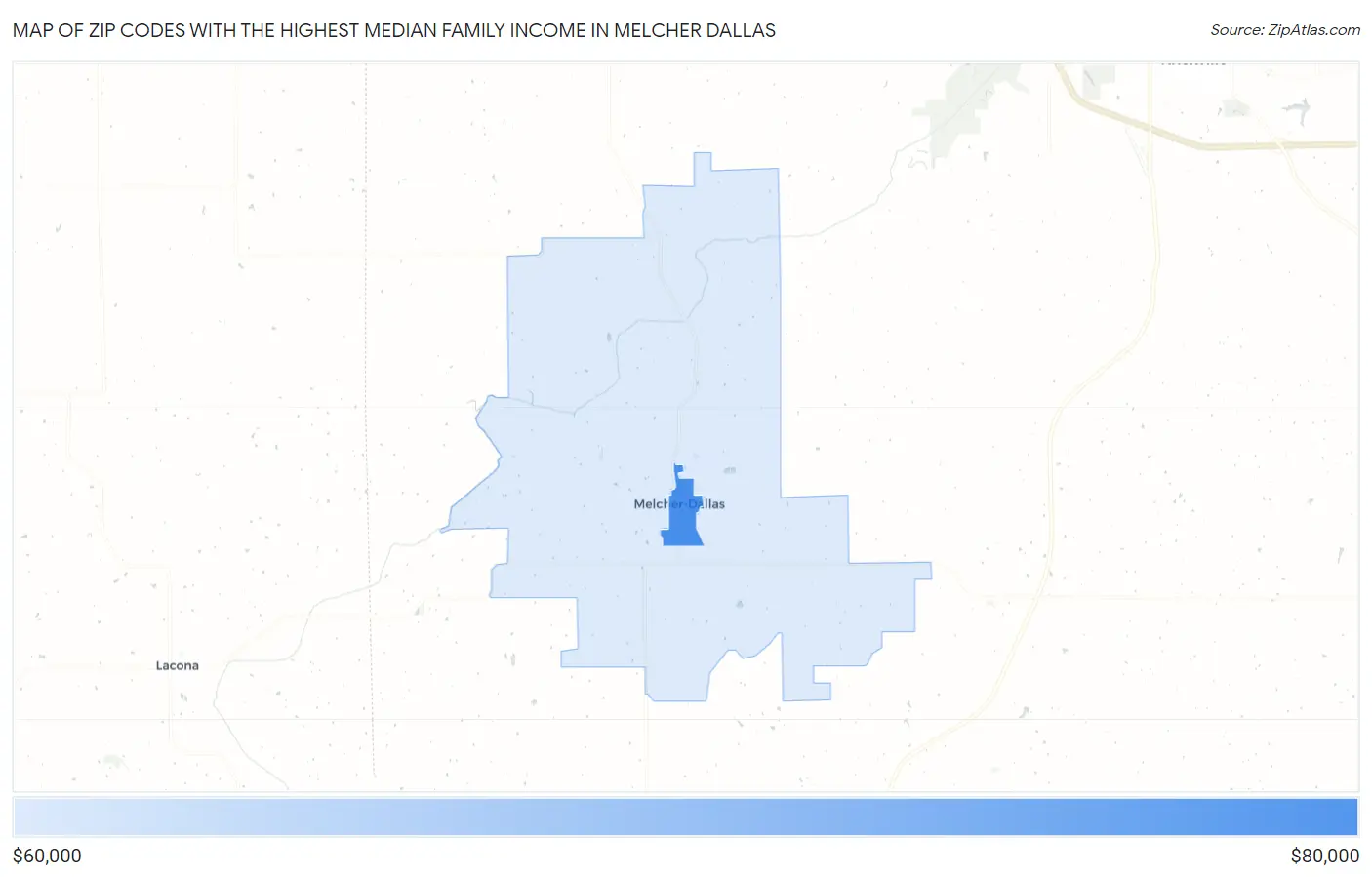 Zip Codes with the Highest Median Family Income in Melcher Dallas Map