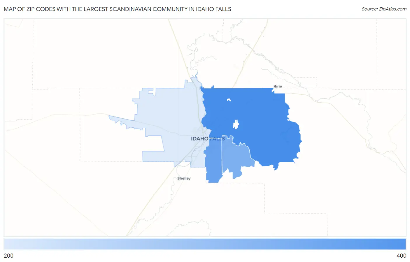 Zip Codes with the Largest Scandinavian Community in Idaho Falls Map