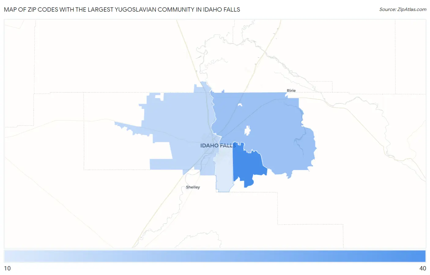 Zip Codes with the Largest Yugoslavian Community in Idaho Falls Map