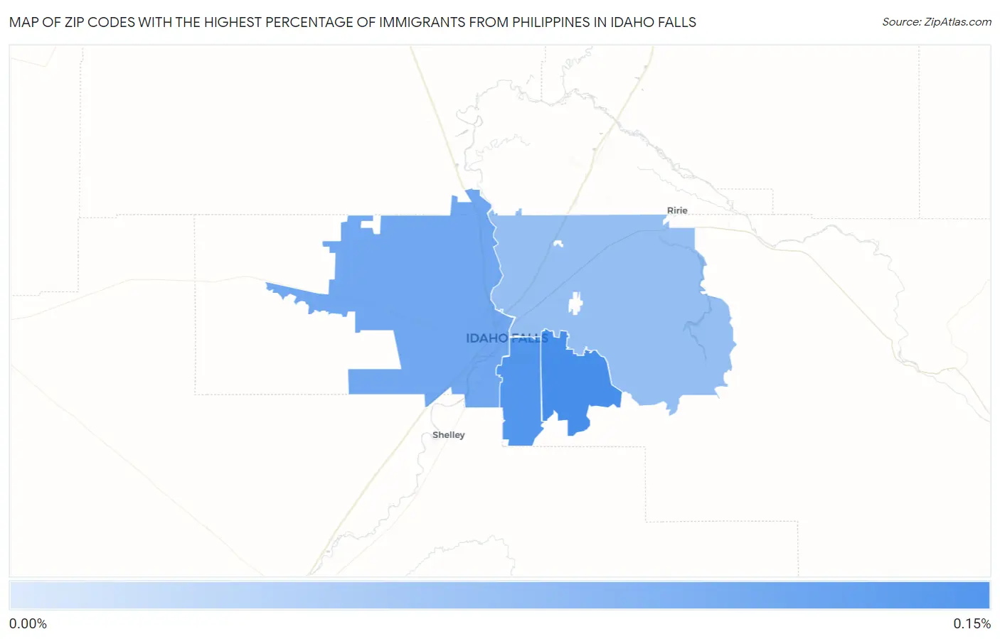 Zip Codes with the Highest Percentage of Immigrants from Philippines in Idaho Falls Map