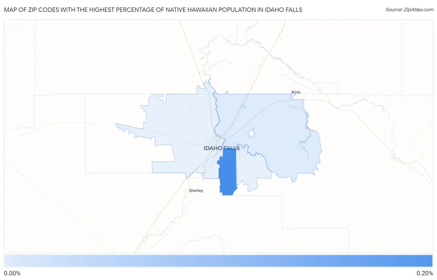 Zip Codes with the Highest Percentage of Native Hawaiian Population in Idaho Falls Map