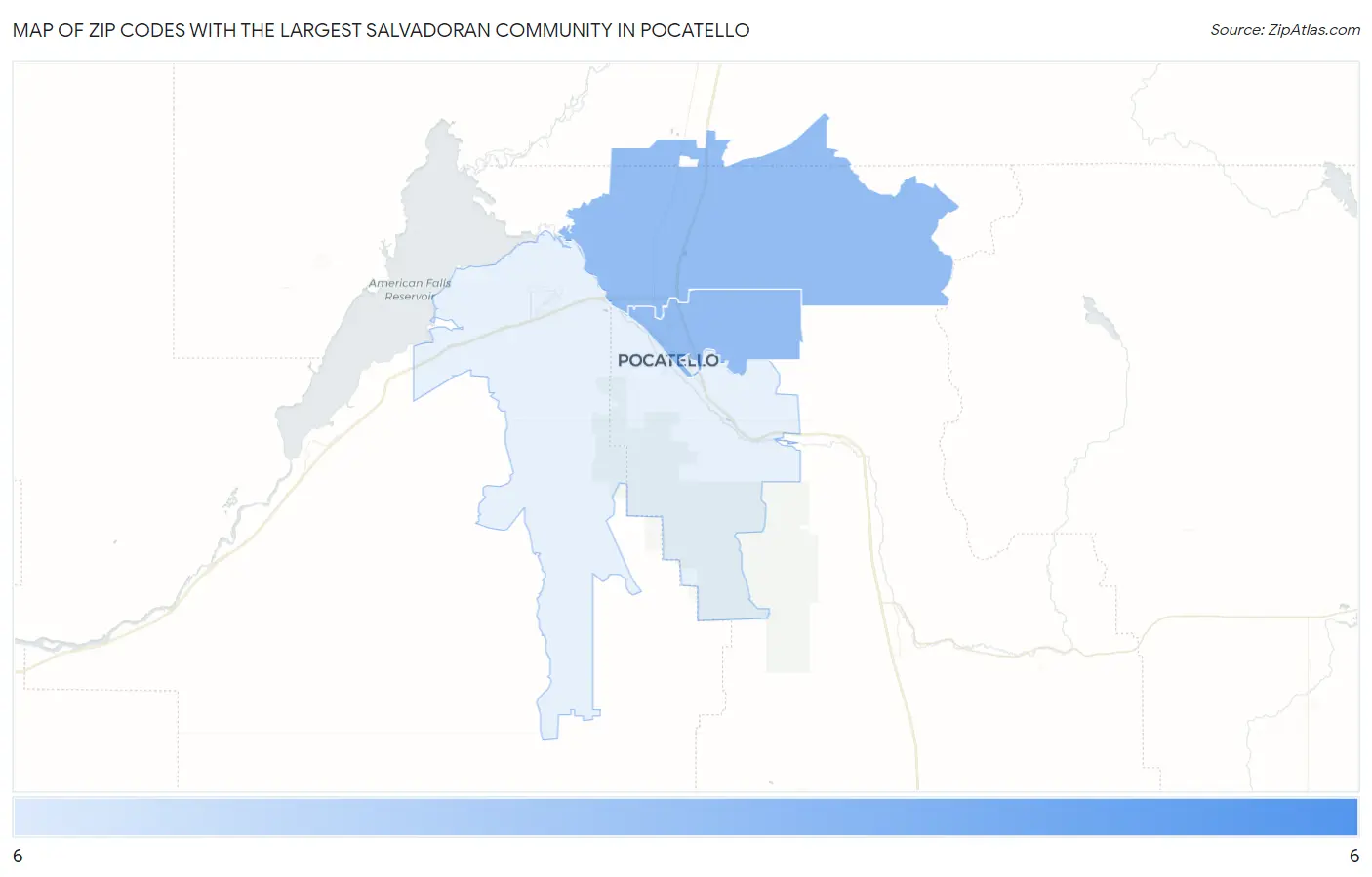 Zip Codes with the Largest Salvadoran Community in Pocatello Map