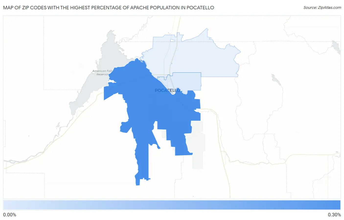 Zip Codes with the Highest Percentage of Apache Population in Pocatello Map