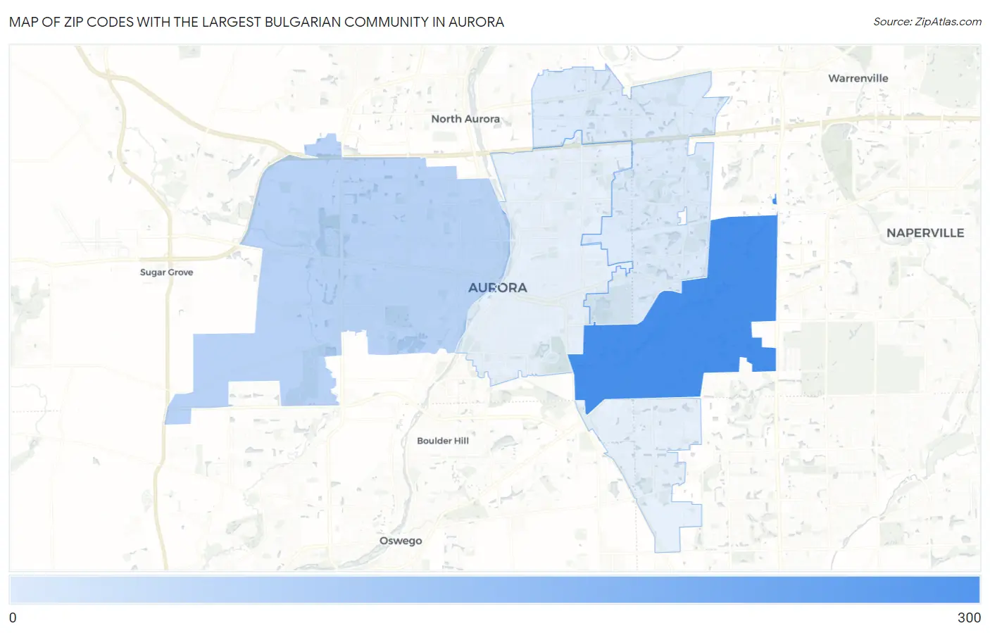 Zip Codes with the Largest Bulgarian Community in Aurora Map