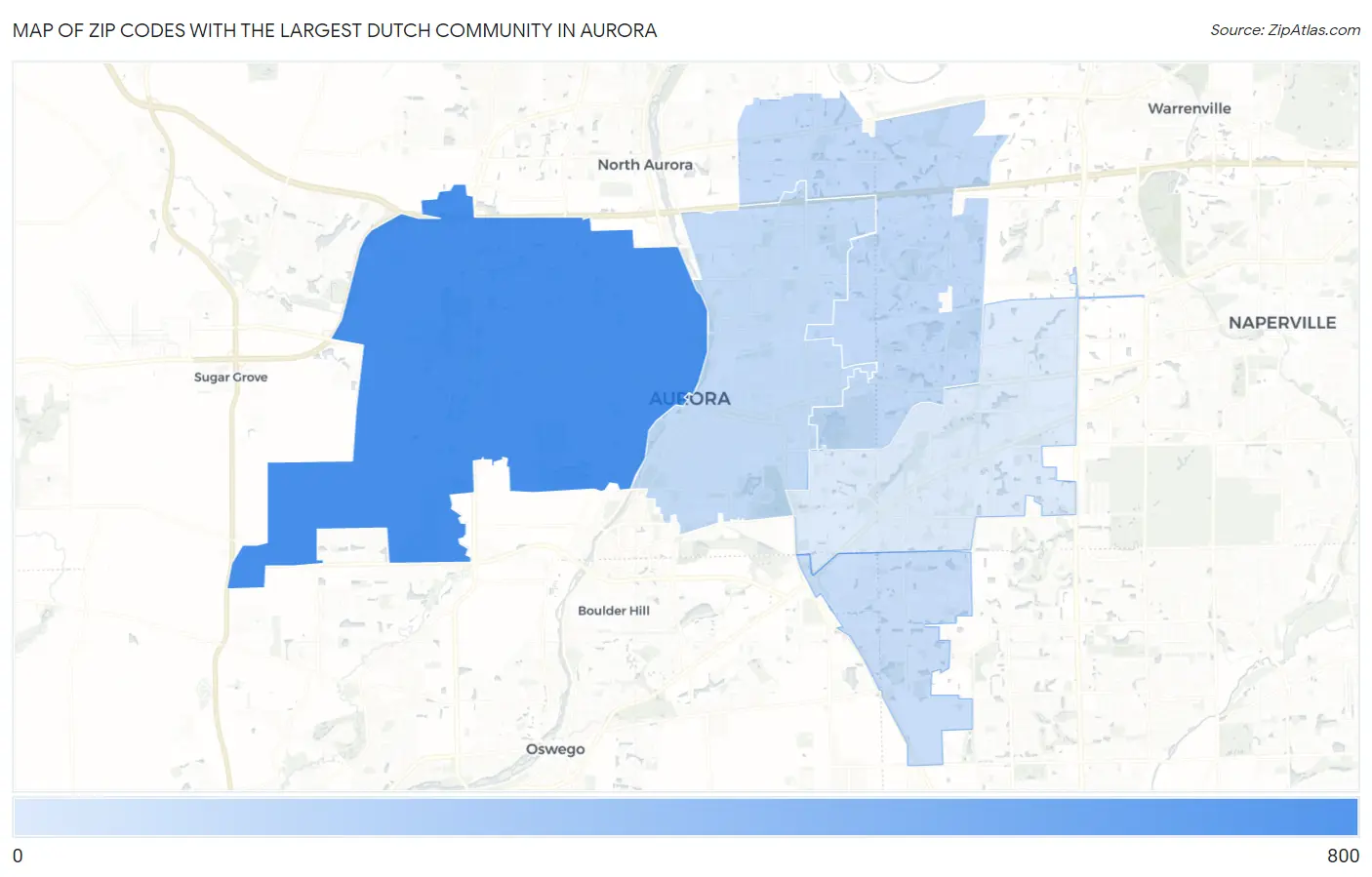 Zip Codes with the Largest Dutch Community in Aurora Map