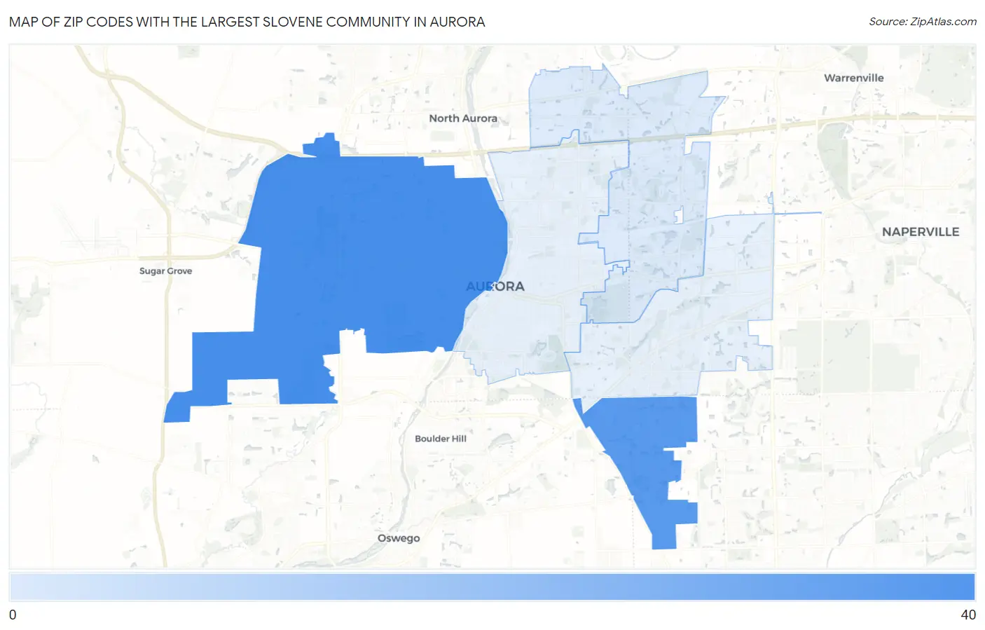 Zip Codes with the Largest Slovene Community in Aurora Map