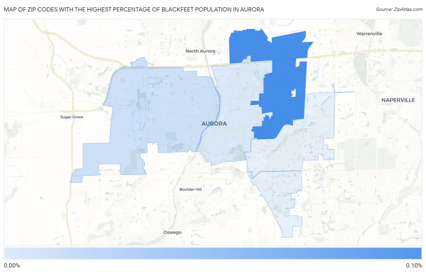 Zip Codes with the Highest Percentage of Blackfeet Population in Aurora Map