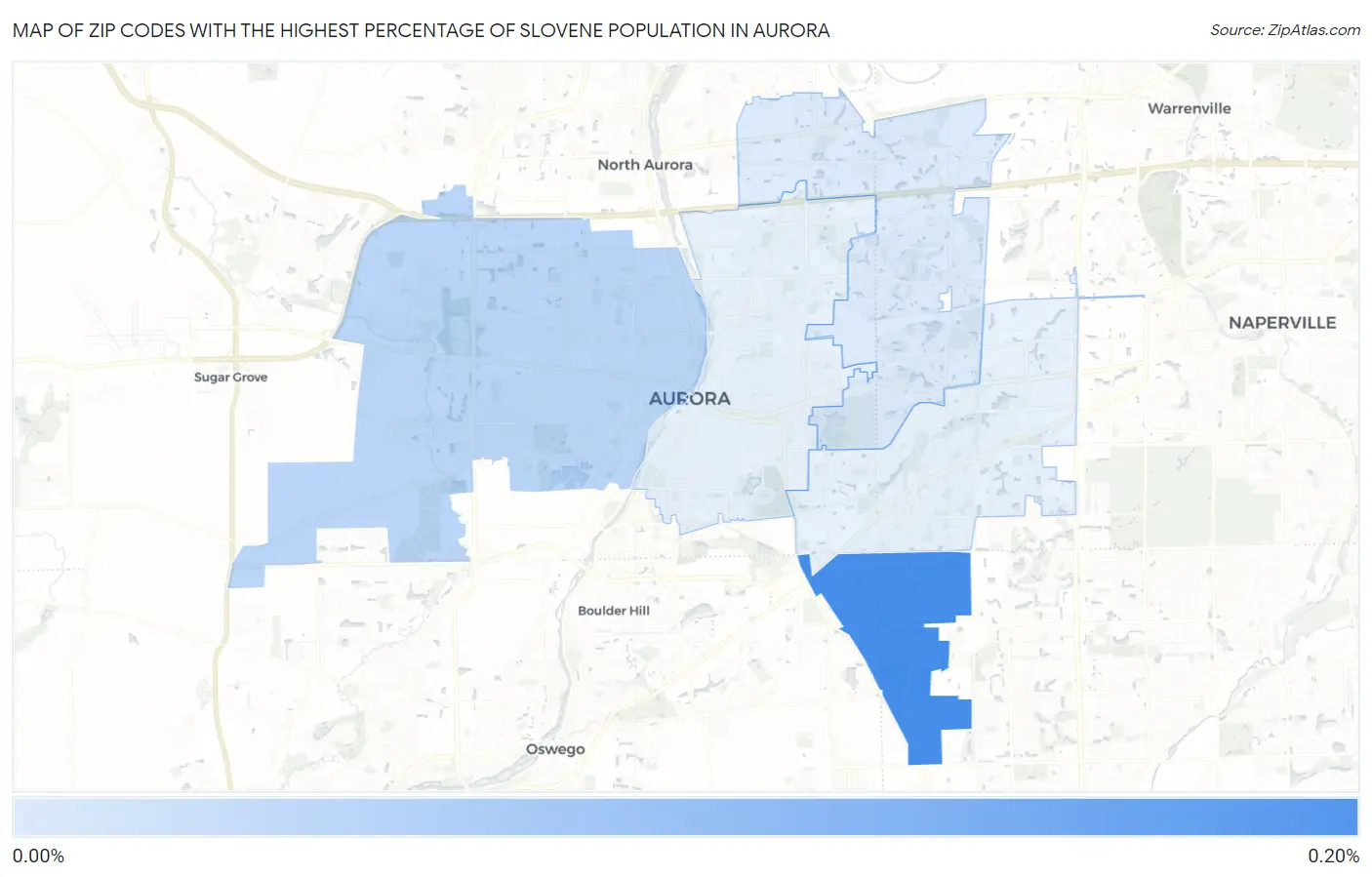 Zip Codes with the Highest Percentage of Slovene Population in Aurora Map