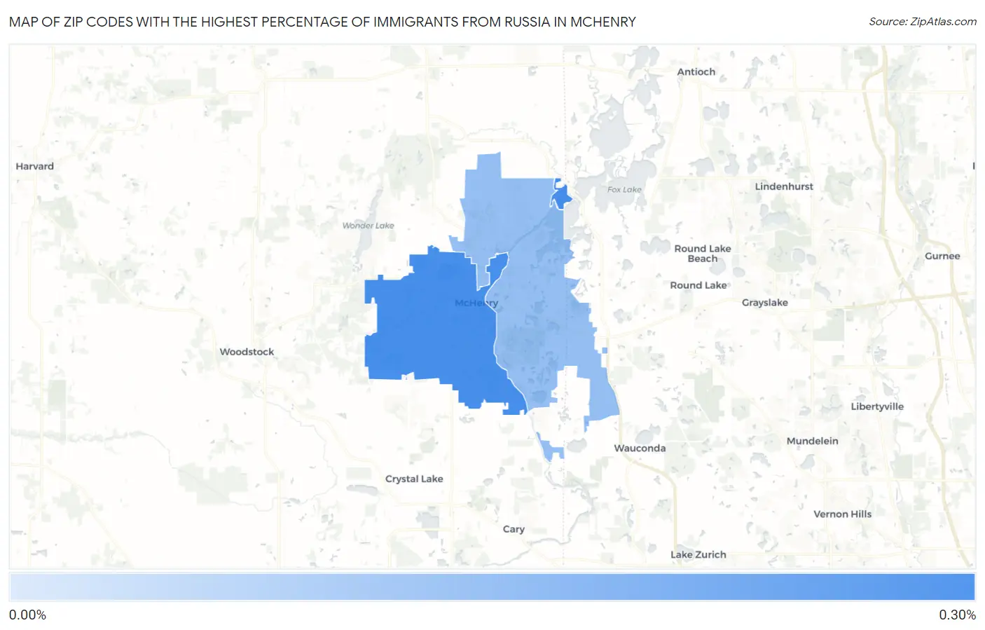 Zip Codes with the Highest Percentage of Immigrants from Russia in Mchenry Map
