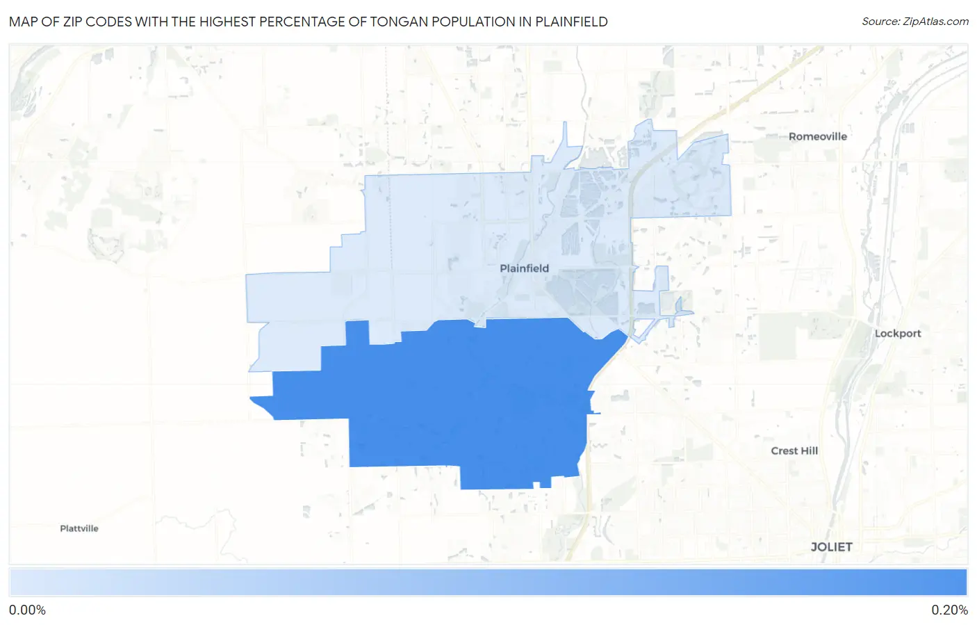 Zip Codes with the Highest Percentage of Tongan Population in Plainfield Map