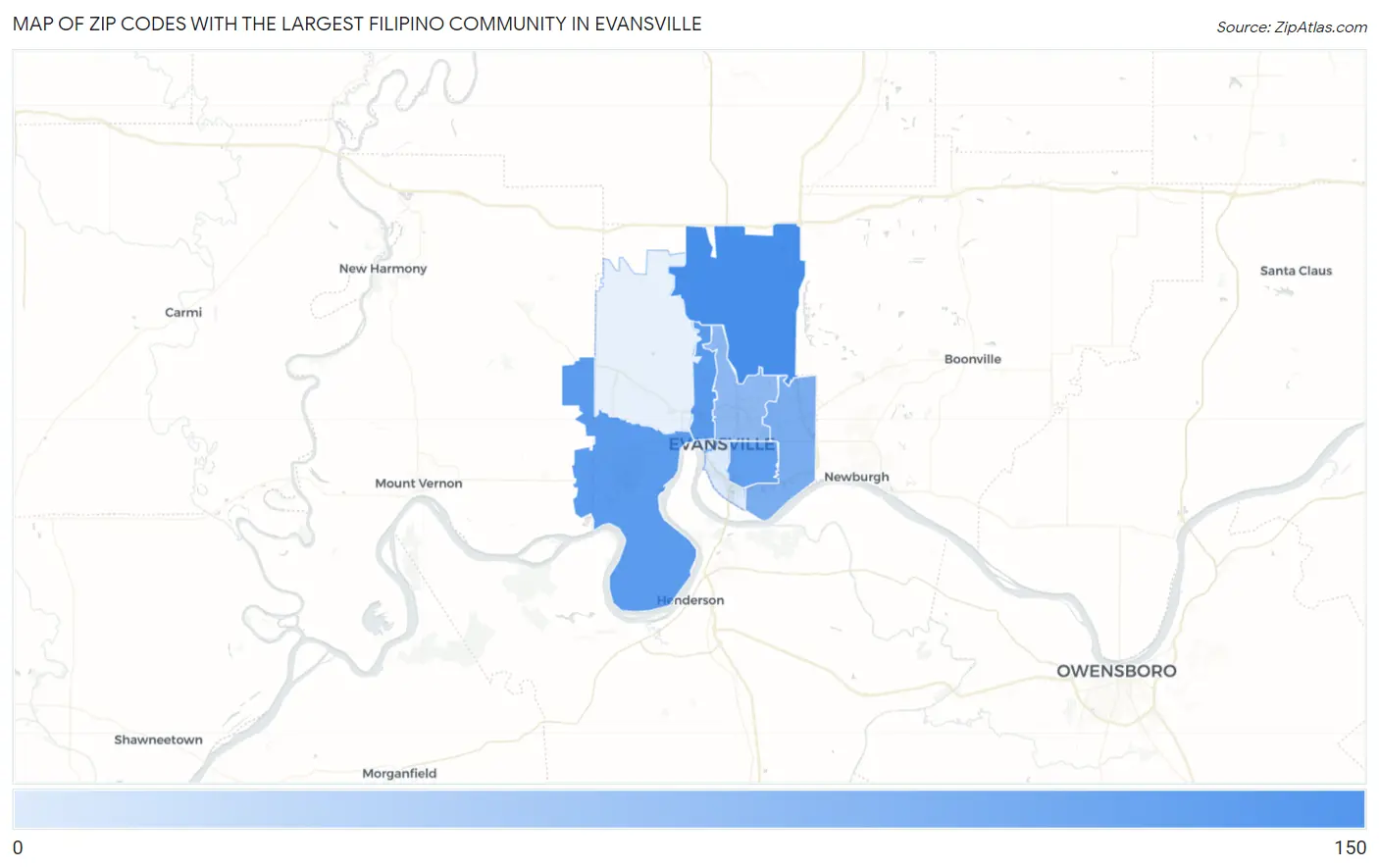 Evansville Metro Area, IN Zip Code Map Premium MarketMAPS, 44 OFF