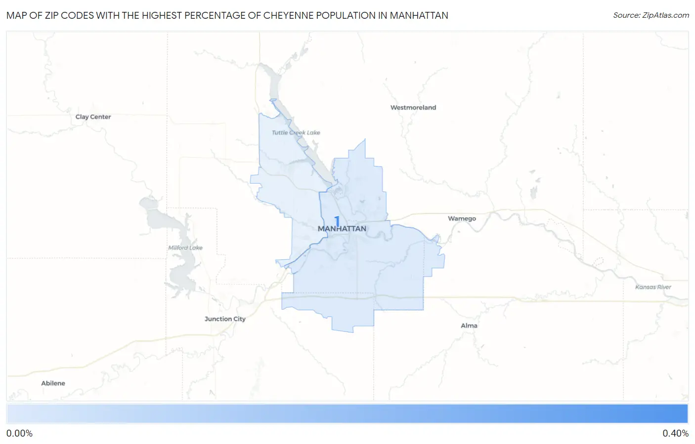 Zip Codes with the Highest Percentage of Cheyenne Population in Manhattan Map