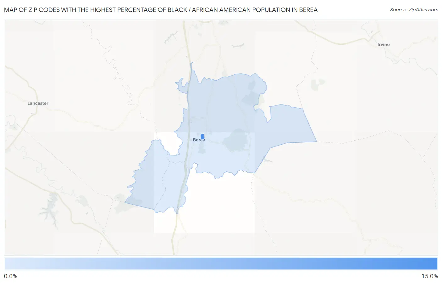 Zip Codes with the Highest Percentage of Black / African American Population in Berea Map