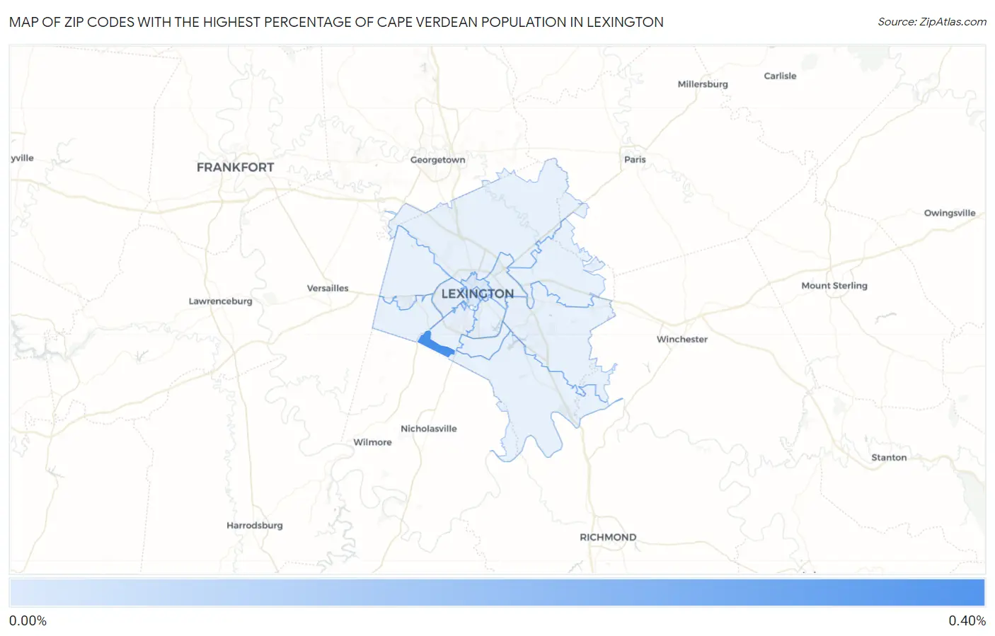 Zip Codes with the Highest Percentage of Cape Verdean Population in Lexington Map