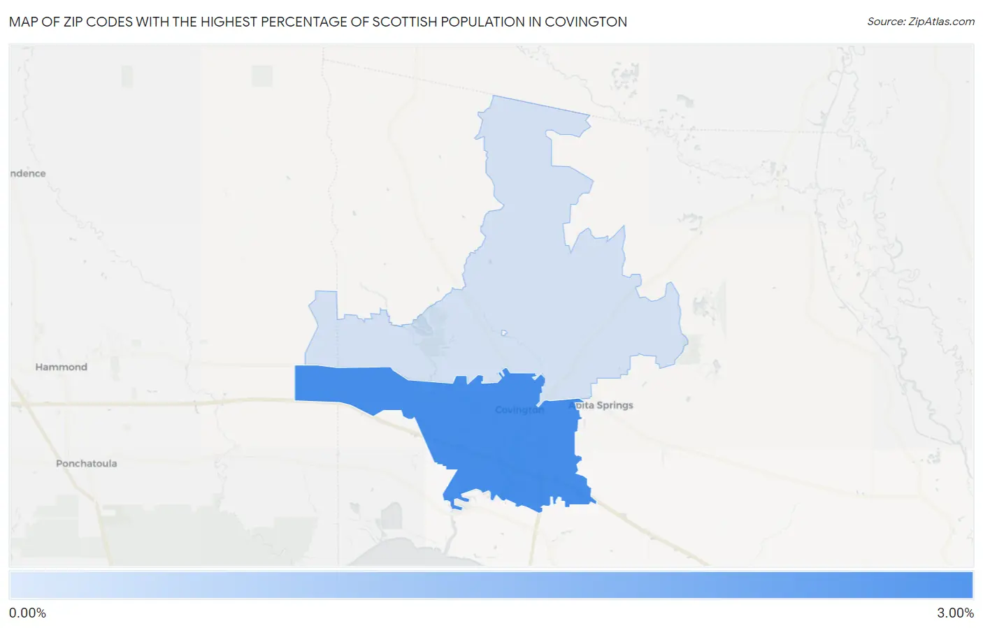 Zip Codes with the Highest Percentage of Scottish Population in Covington Map