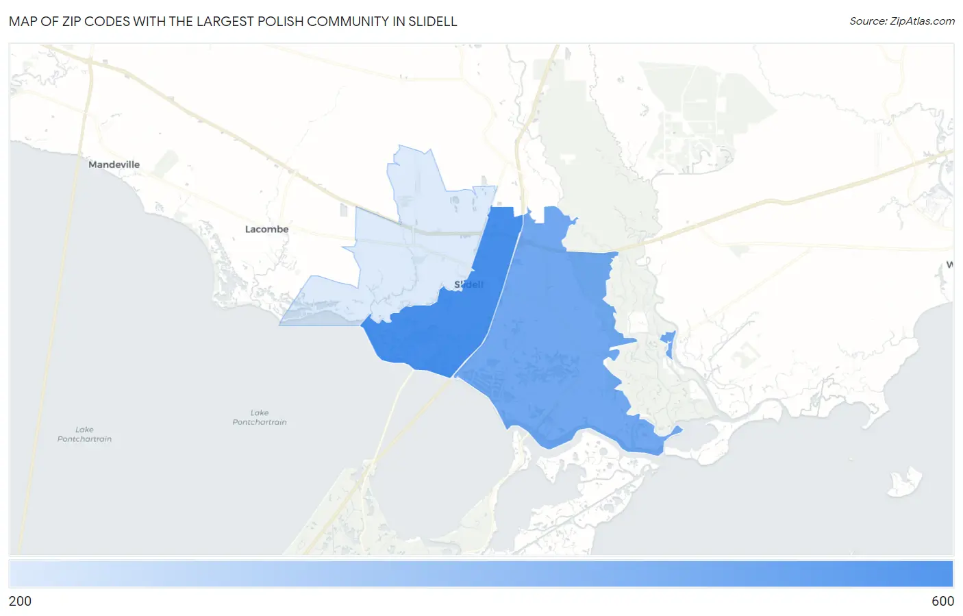 Zip Codes with the Largest Polish Community in Slidell Map