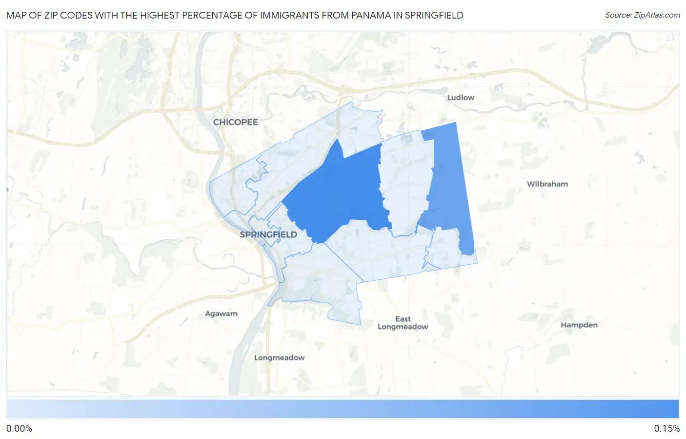 Zip Codes with the Highest Percentage of Immigrants from Panama in Springfield Map