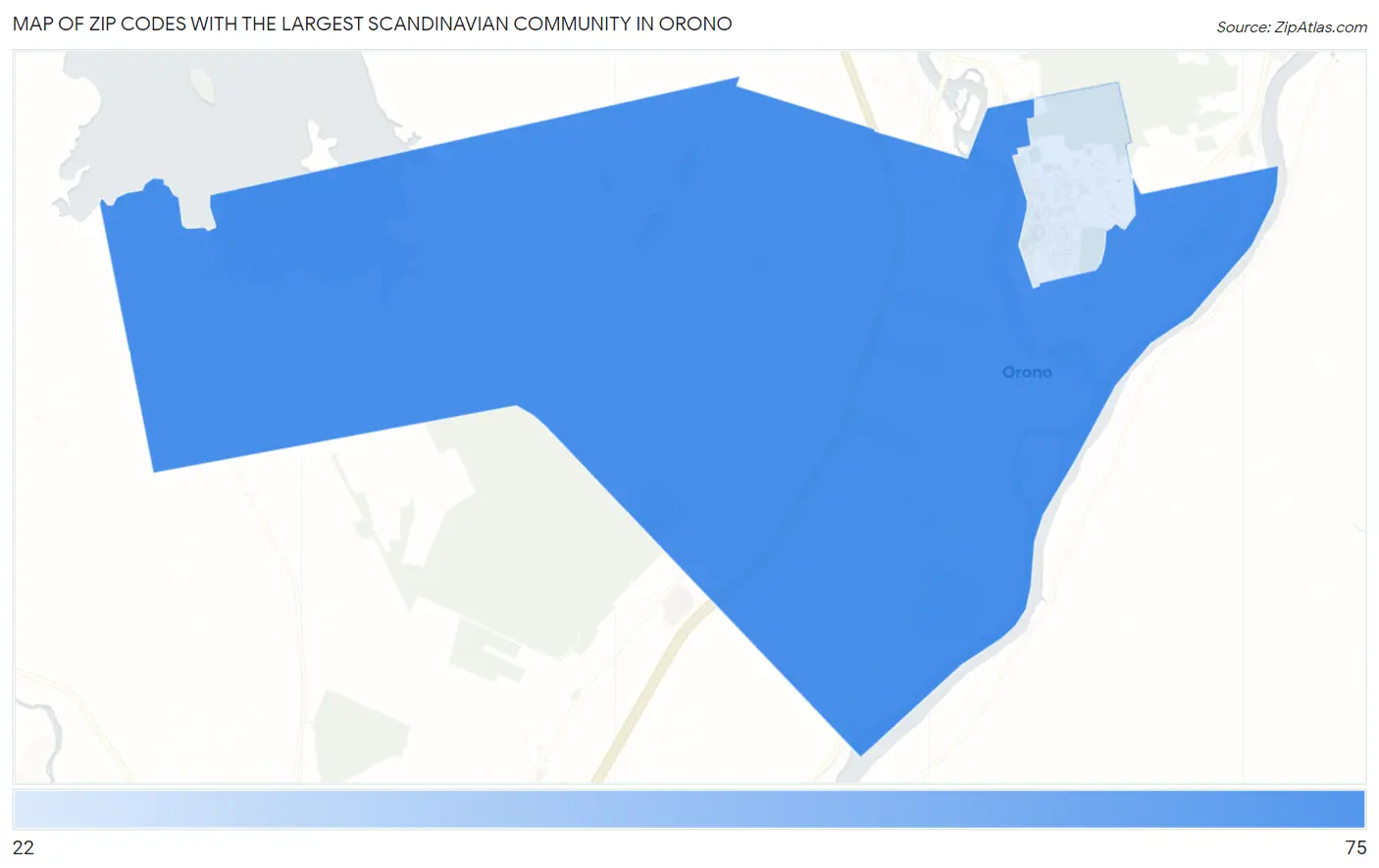 Zip Codes with the Largest Scandinavian Community in Orono Map