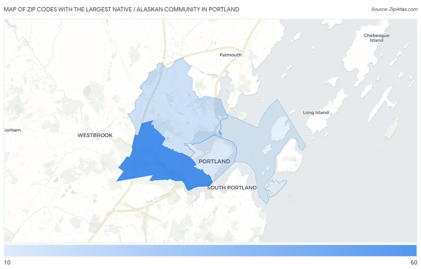 Zip Codes with the Largest Native / Alaskan Community in Portland Map