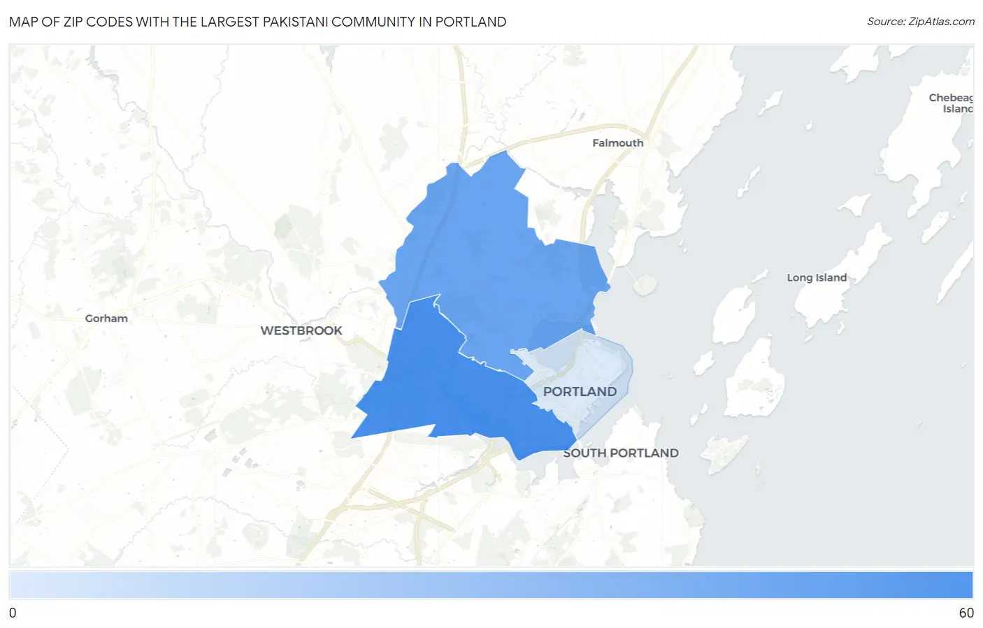 Zip Codes with the Largest Pakistani Community in Portland Map