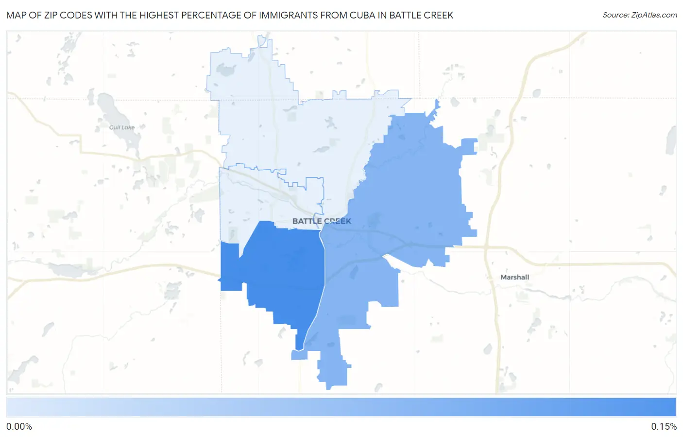 Zip Codes with the Highest Percentage of Immigrants from Cuba in Battle Creek Map