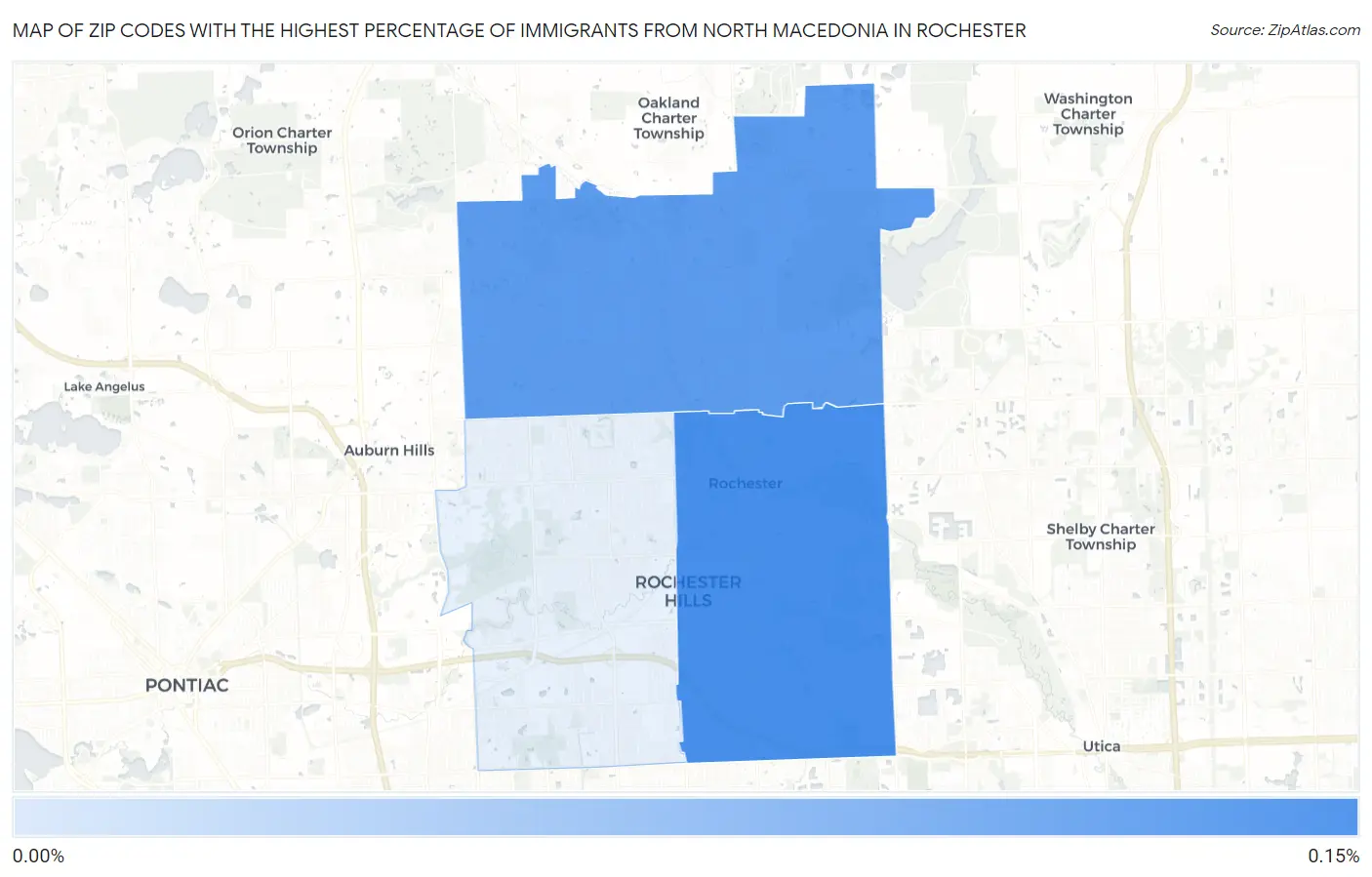 Zip Codes with the Highest Percentage of Immigrants from North Macedonia in Rochester Map