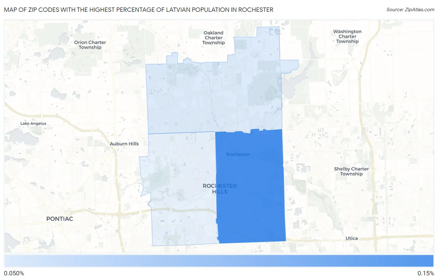 Zip Codes with the Highest Percentage of Latvian Population in Rochester Map