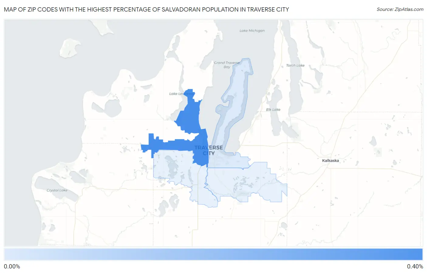 Zip Codes with the Highest Percentage of Salvadoran Population in Traverse City Map