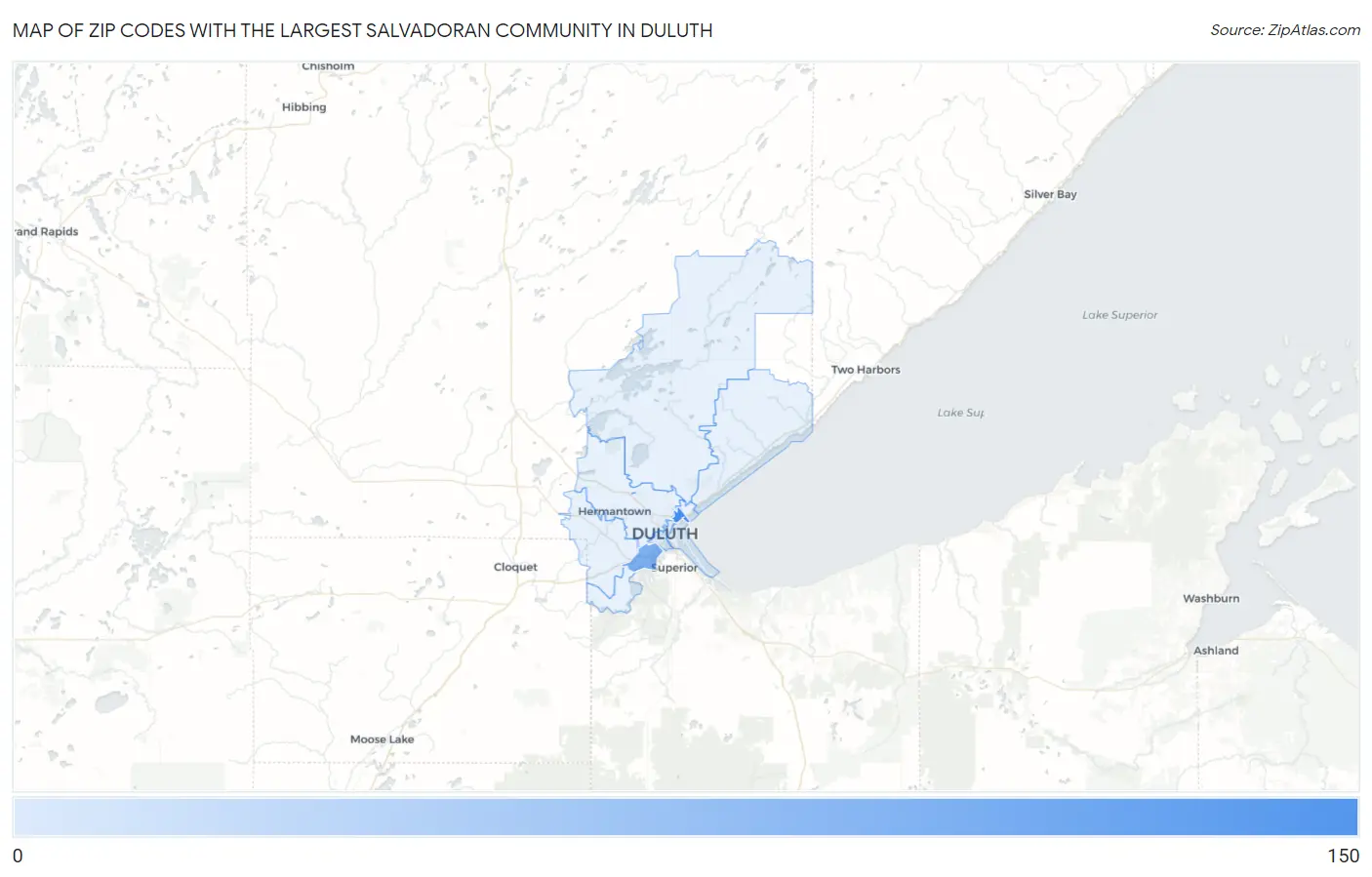 Zip Codes with the Largest Salvadoran Community in Duluth Map