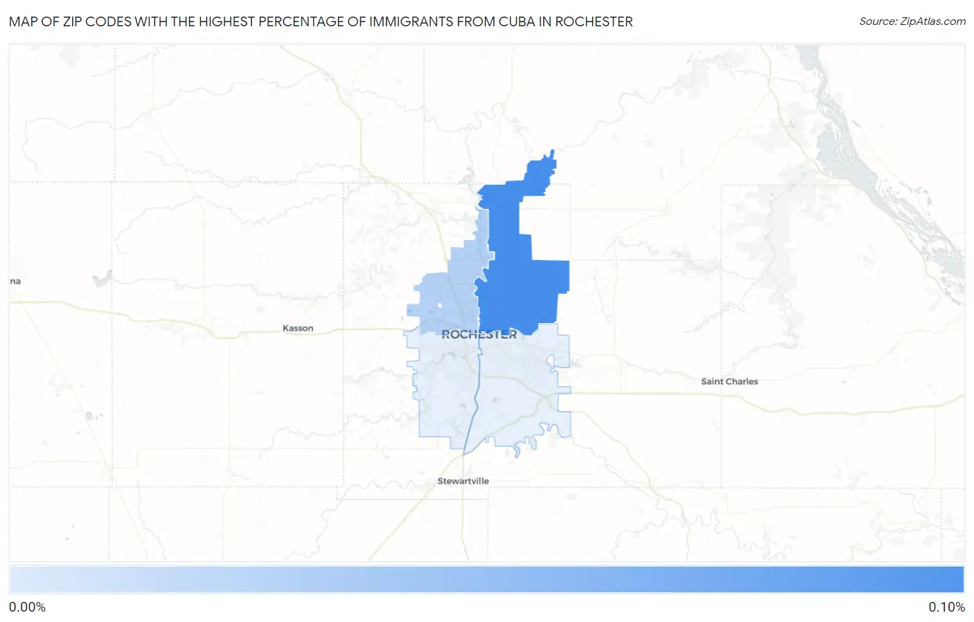 Zip Codes with the Highest Percentage of Immigrants from Cuba in Rochester Map