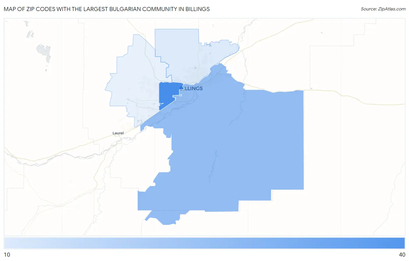 Zip Codes with the Largest Bulgarian Community in Billings Map
