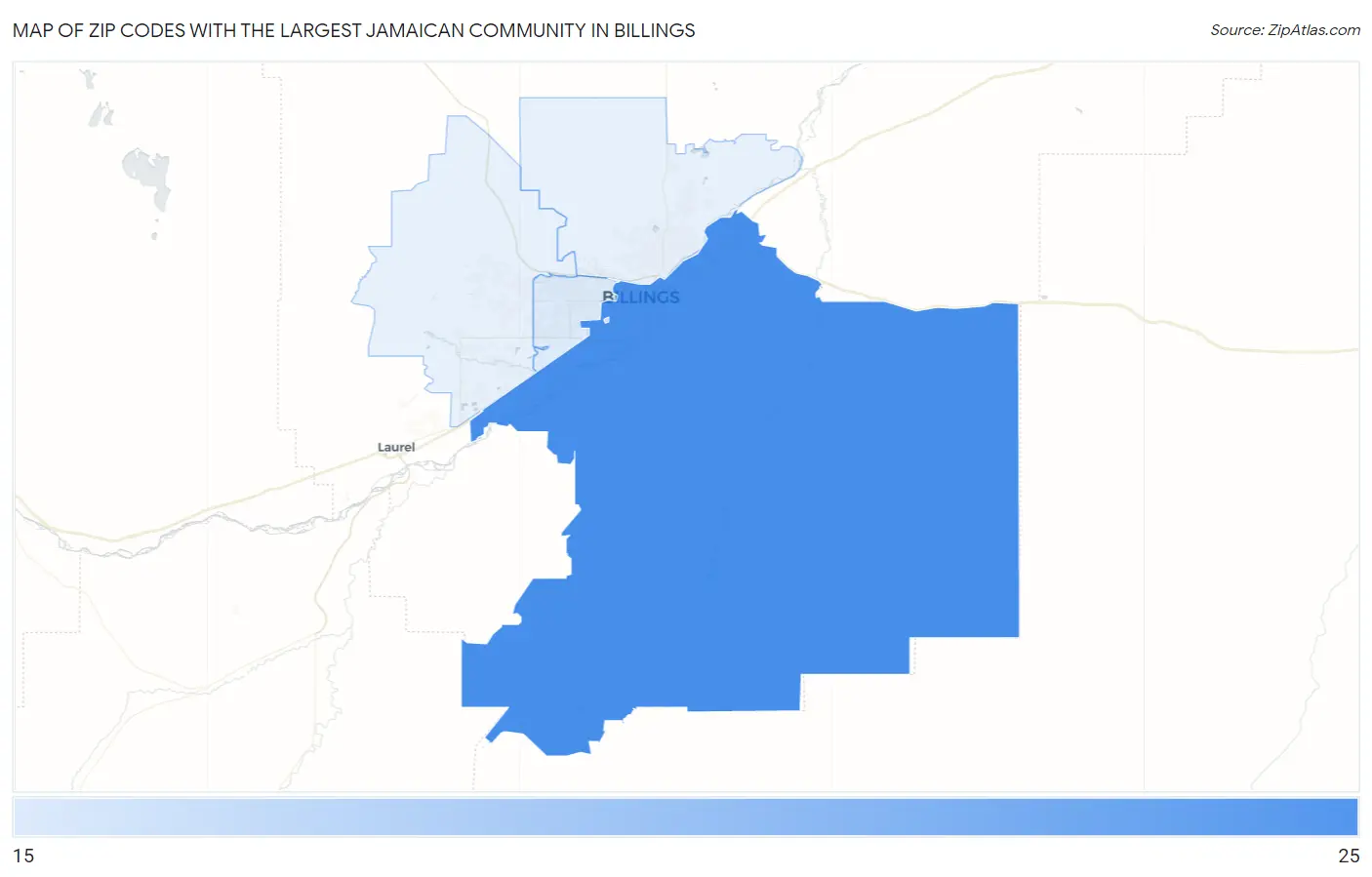 Zip Codes with the Largest Jamaican Community in Billings Map