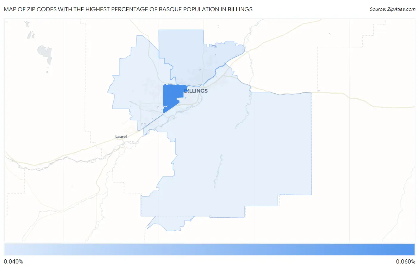 Zip Codes with the Highest Percentage of Basque Population in Billings Map