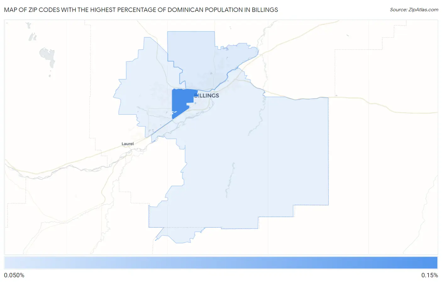 Zip Codes with the Highest Percentage of Dominican Population in Billings Map