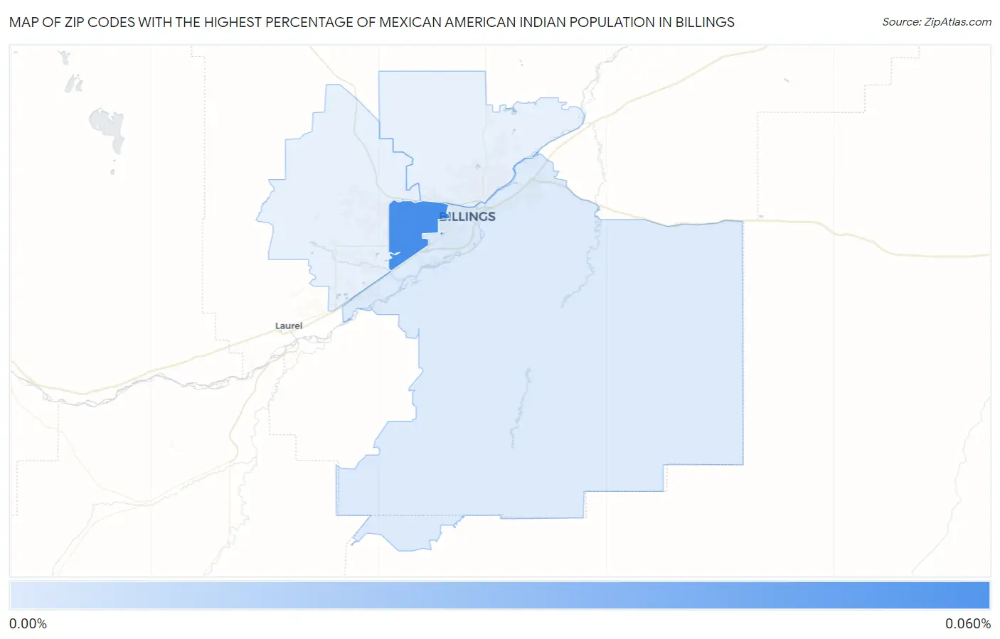 Zip Codes with the Highest Percentage of Mexican American Indian Population in Billings Map
