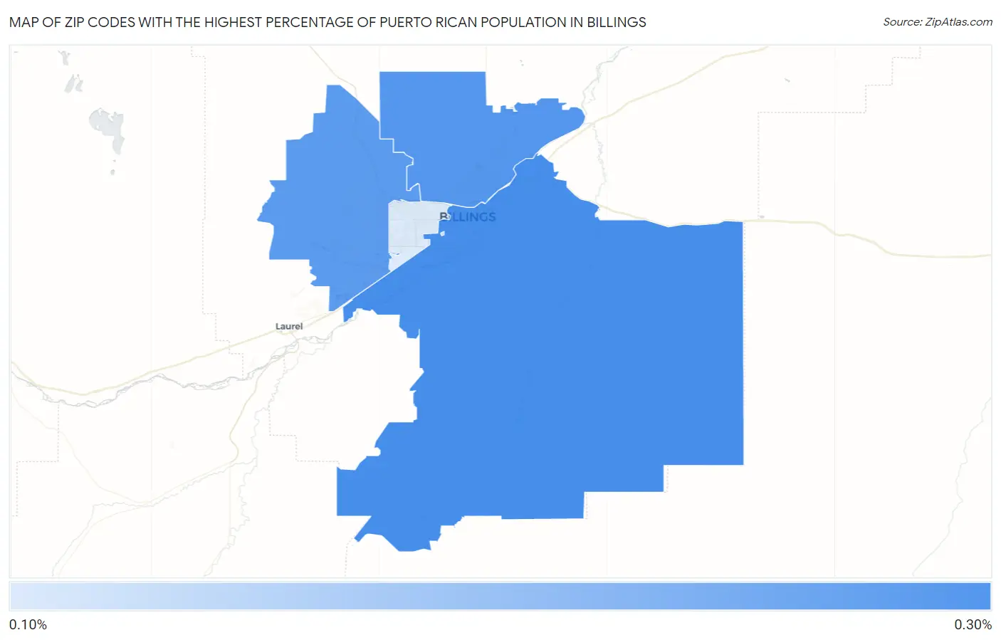 Zip Codes with the Highest Percentage of Puerto Rican Population in Billings Map