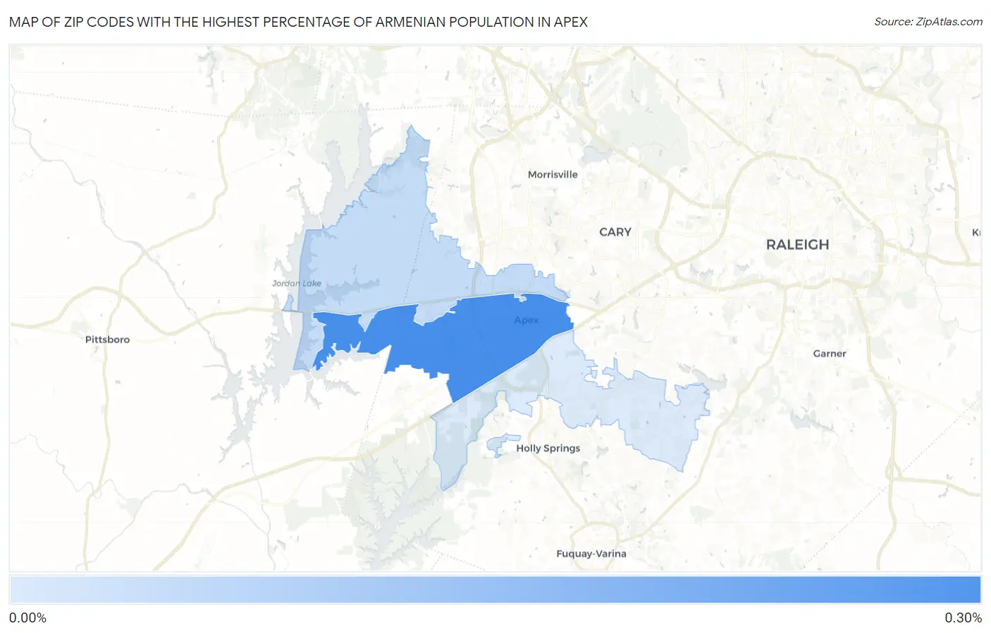 Zip Codes with the Highest Percentage of Armenian Population in Apex Map