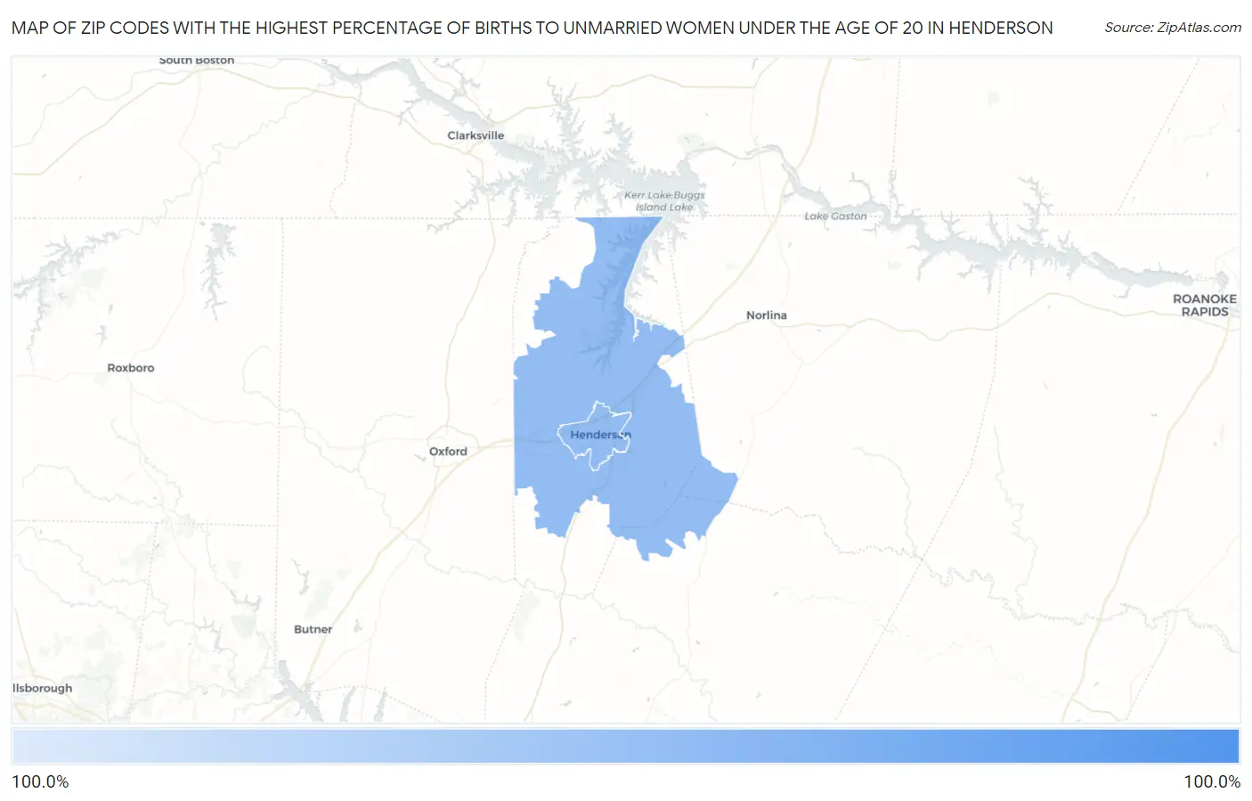 Zip Codes with the Highest Percentage of Births to Unmarried Women under the Age of 20 in Henderson Map
