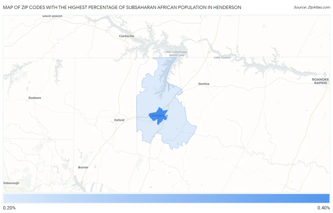 Zip Codes with the Highest Percentage of Subsaharan African Population in Henderson Map